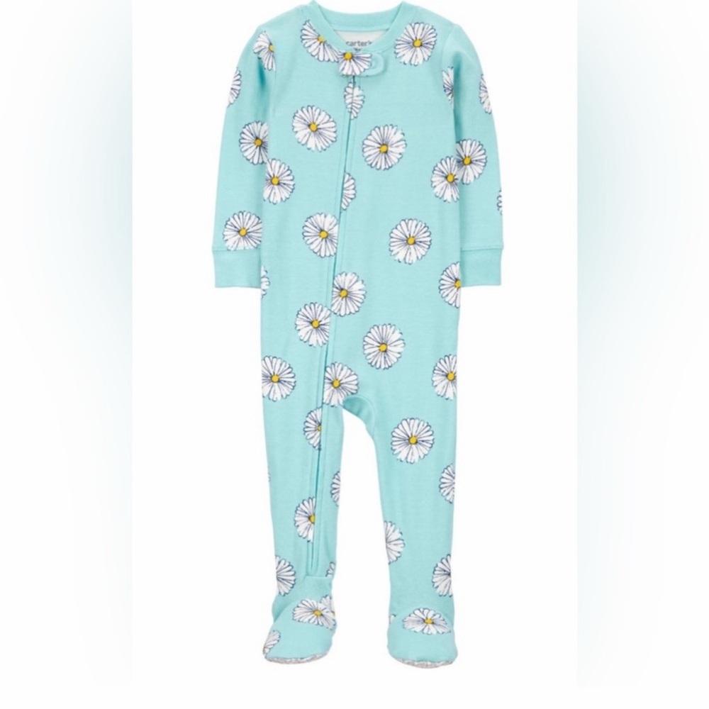 Carter's Aqua Daisy Print Footie